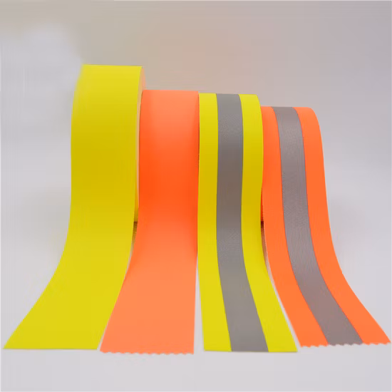 Fluorescent Yellow Flame Retardant Grade Cotton Reflective Warning Tape